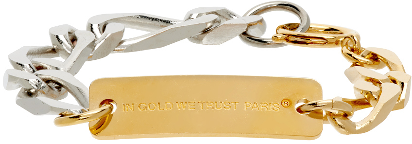 IN GOLD WE TRUST PARIS Gold & Silver Bold Figaro Bracelet