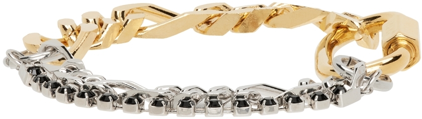 IN GOLD WE TRUST PARIS Gold & Silver Crystal Figaro Bracelet