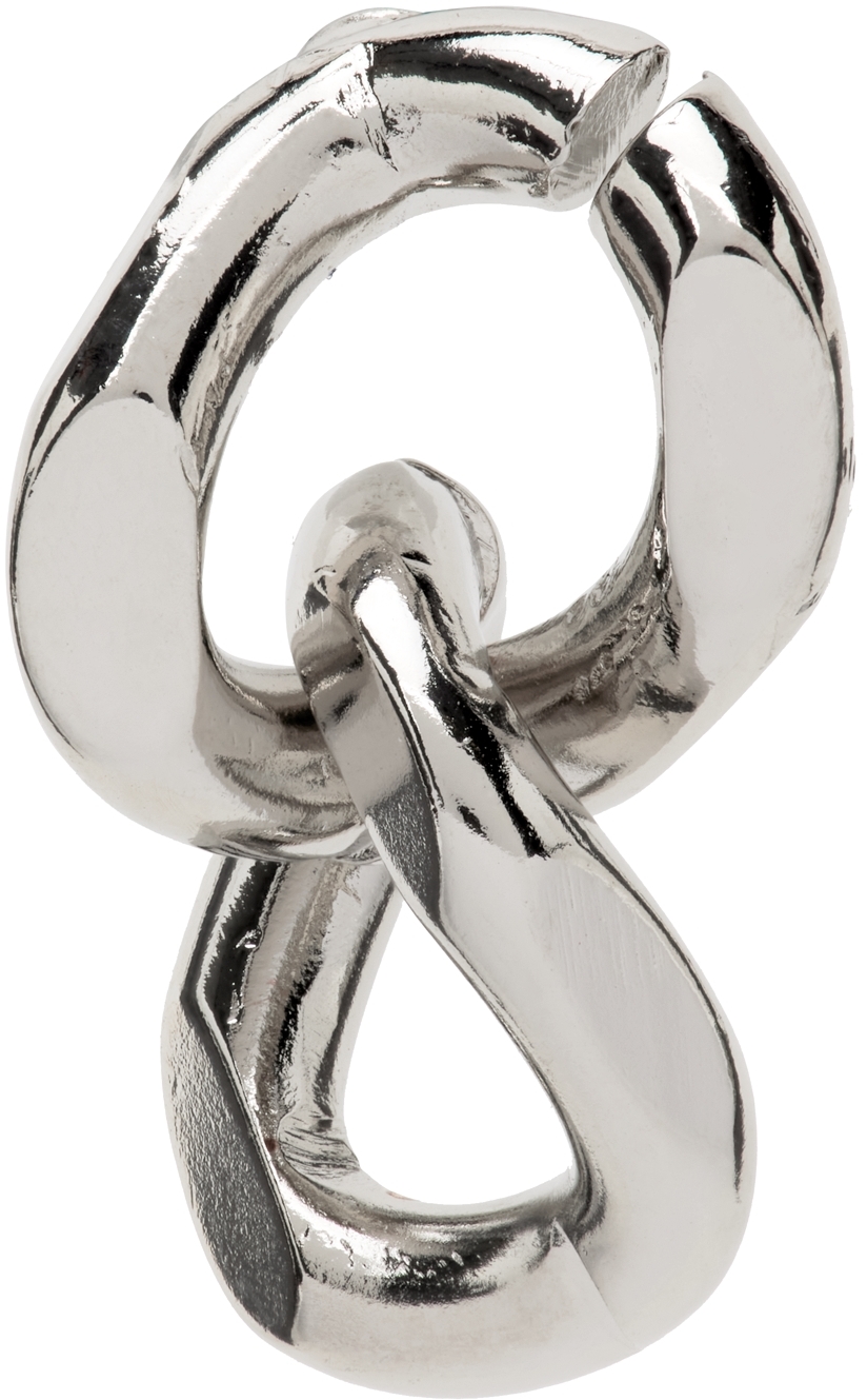 Silver Knot Hoop Earrings Ssense Uomo Accessori Gioielli Orecchini 