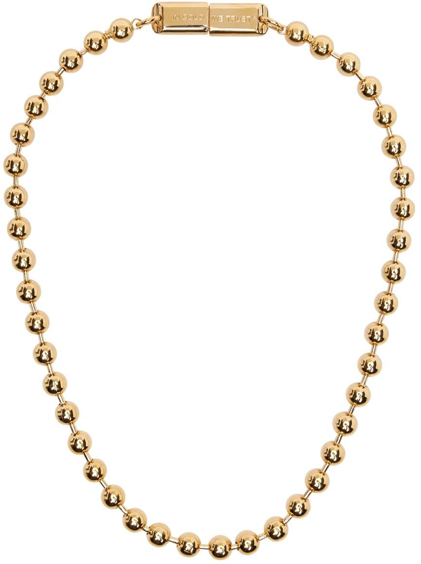 Gold & Silver G Link Necklace Ssense Uomo Accessori Gioielli Collane 