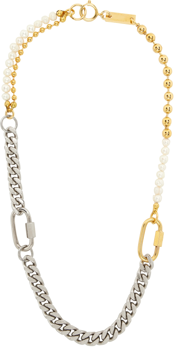 IN GOLD WE TRUST PARIS Silver & Gold Three Bracelets Necklace