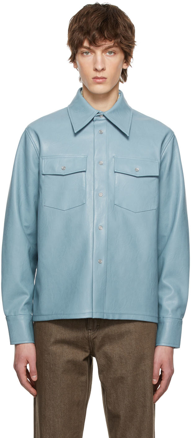Séfr Blue Matsy Faux-Leather Jacket | Smart Closet