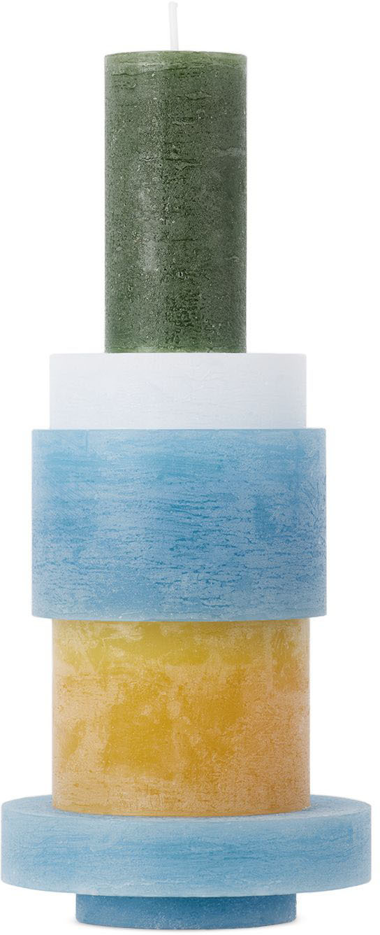 Yellow & Blue Stack 03 Candle Set by Stan Editions SSENSE UK