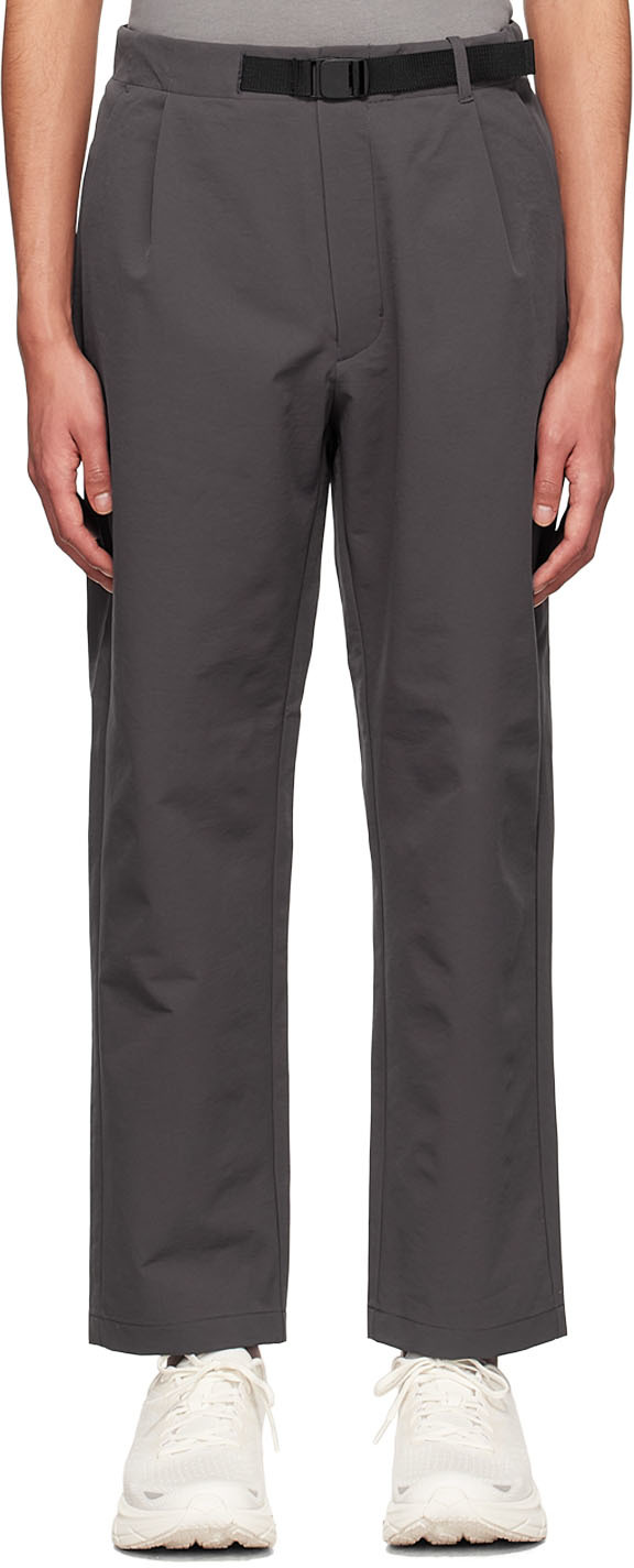 Goldwin Grey Tuck Tapered Trousers