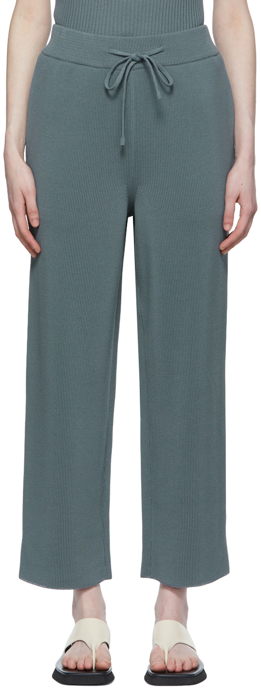 Blue Cotton Blend Lounge Pants