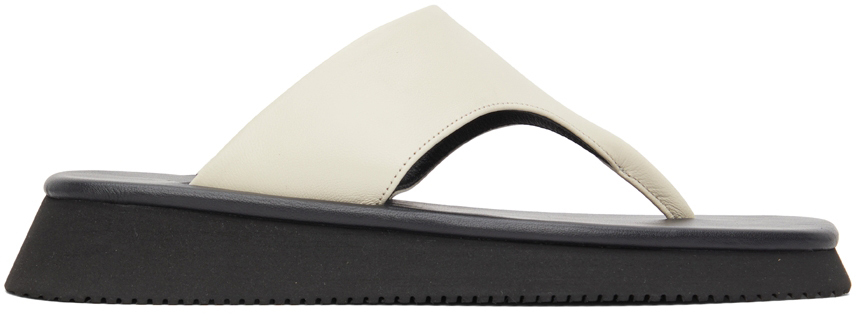 LE17SEPTEMBRE Off-White Wide Strap Flat Sandals