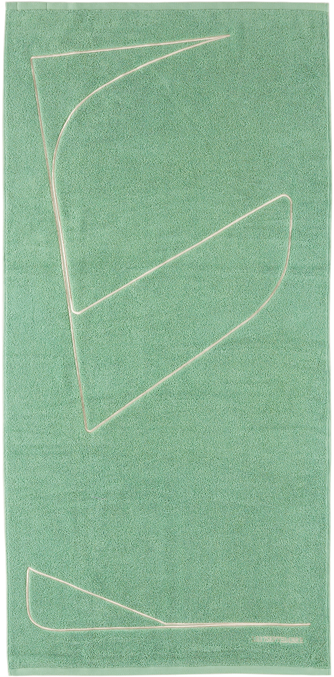 Le17septembre Ssense Exclusive Green Embroidered Beach Towel