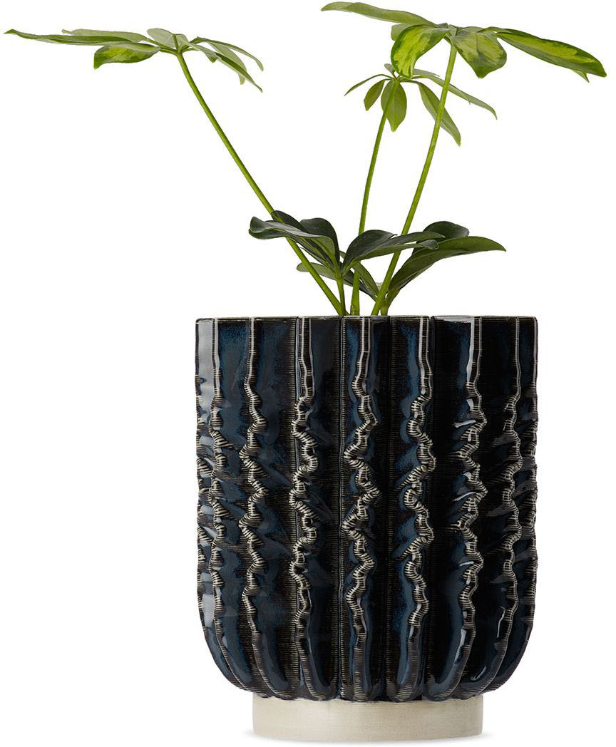 Polymorf Navy Large Gudrun Planter In Blue