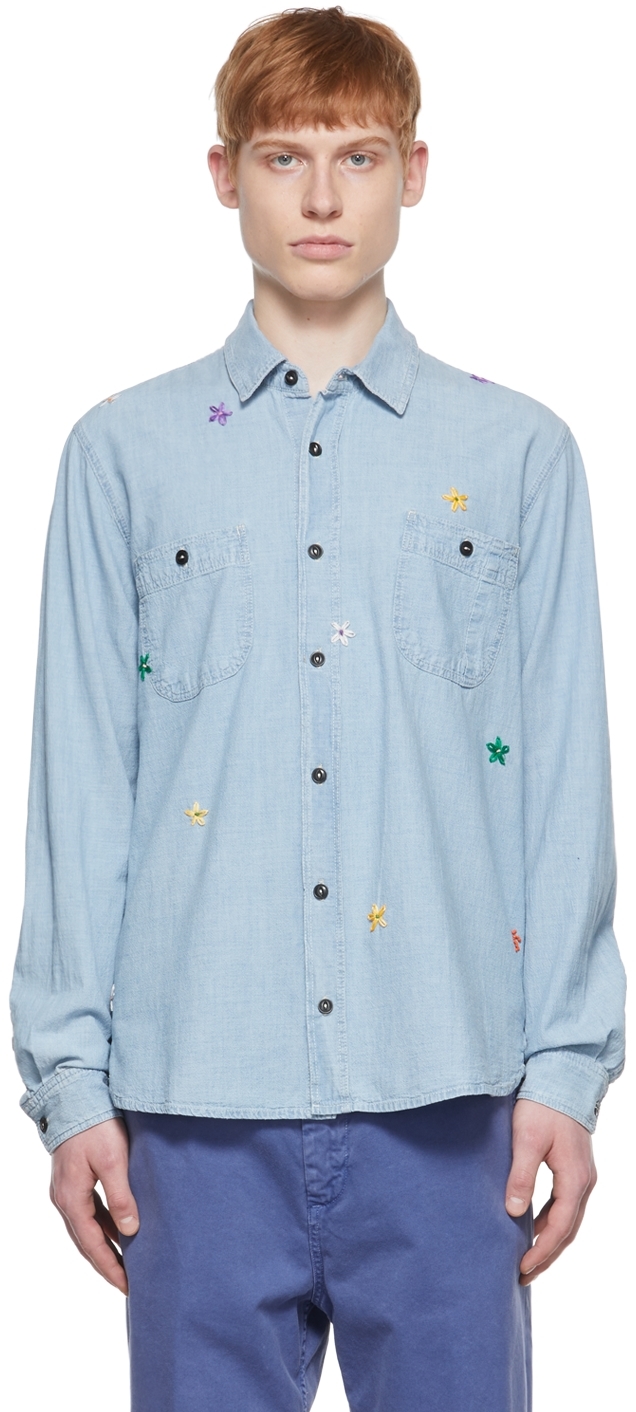 PRESIDENT'S BLUE COTTON KANSAS SHIRT