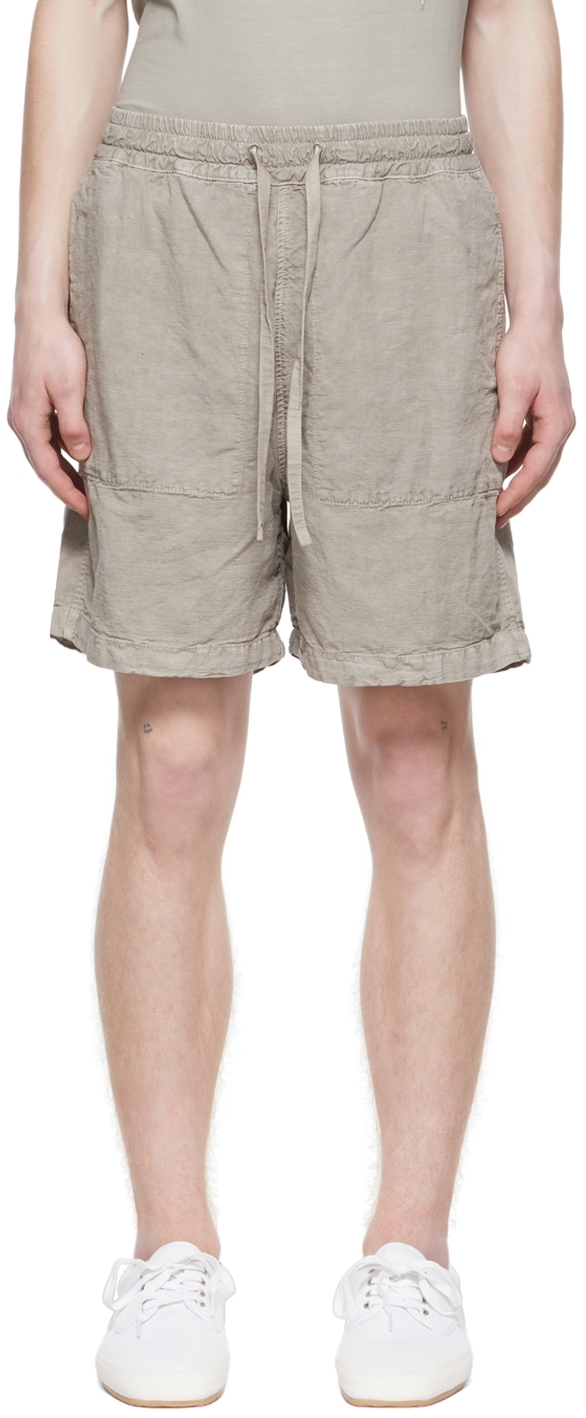 Shop President's Gray Cotton Shorts In Sand