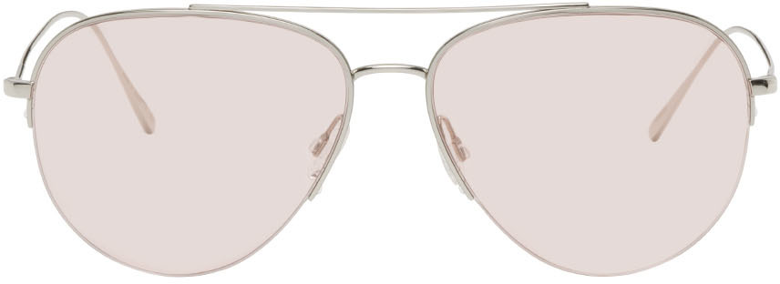Oliver Peoples Silver Cleamons Sunglasses In 5036p5 Silver / Cali
