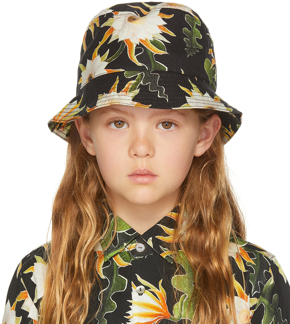 Endless Joy Ssense Exclusive Kids Black Epiphyllum Bucket Hat