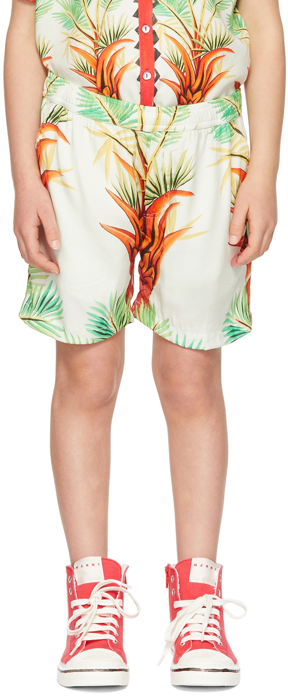 Endless Joy Ssense Exclusive Kids Off-white Date Palm Shorts In Off White