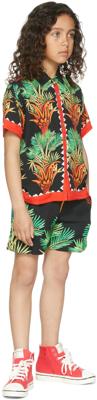 Endless Joy Ssense Exclusive Kids Black Date Palm Shorts In Black