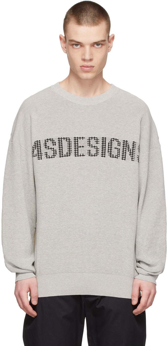 4SDESIGNS Grey Cotton Sweater