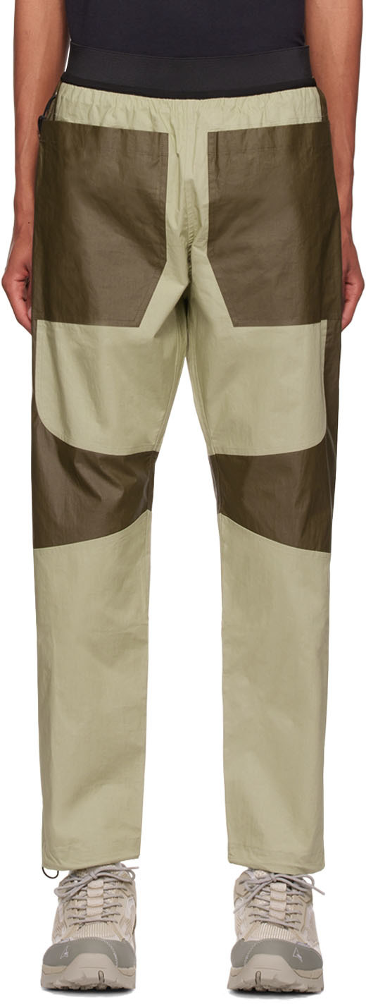 Beige & Brown Acrylic Trousers