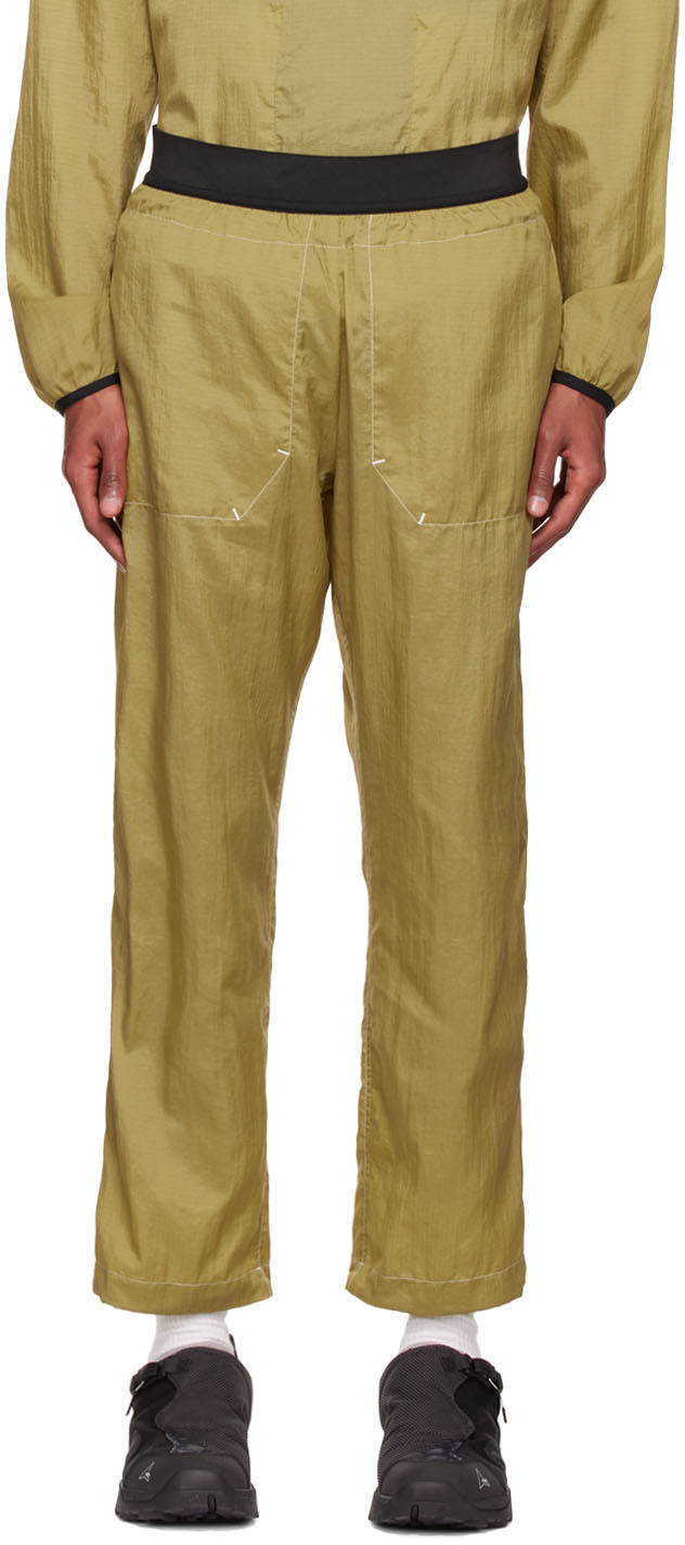 Yellow Nylon Trousers by RANRA on Sale