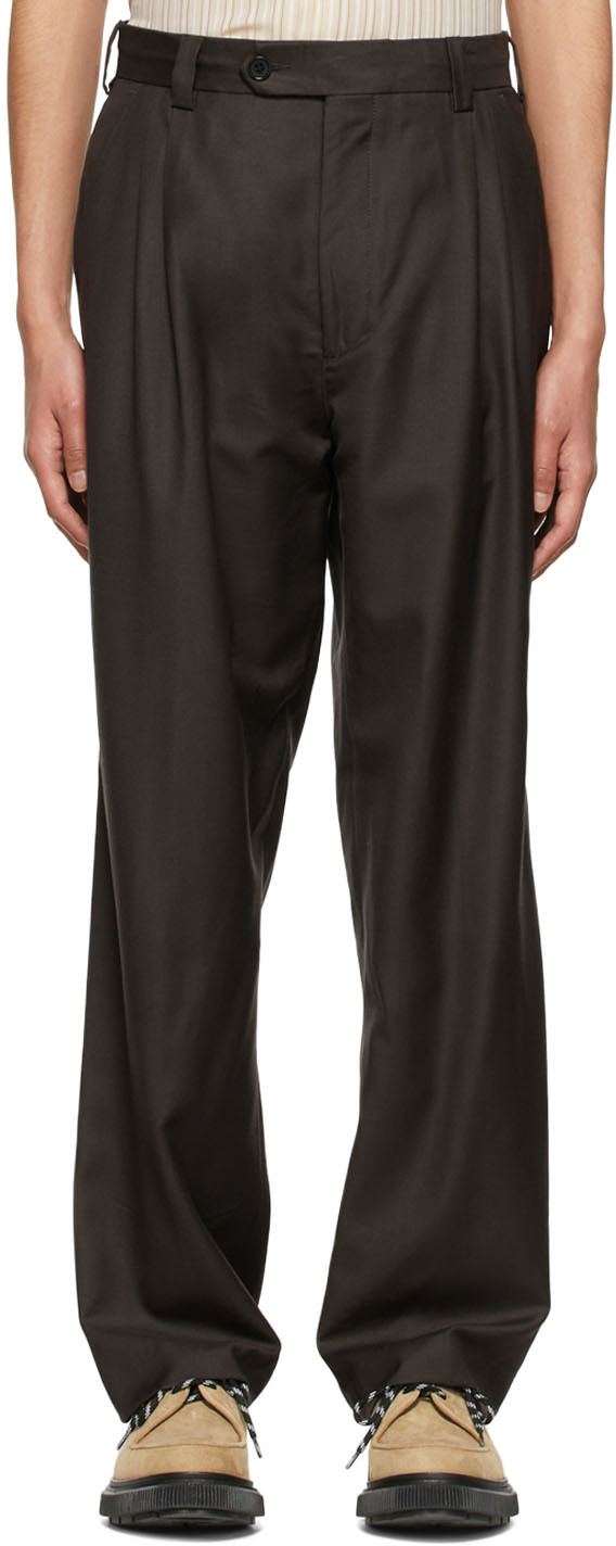 Slim Stretch Wool Tailored Pant - Dark Burgundy | Suit Pants | Politix