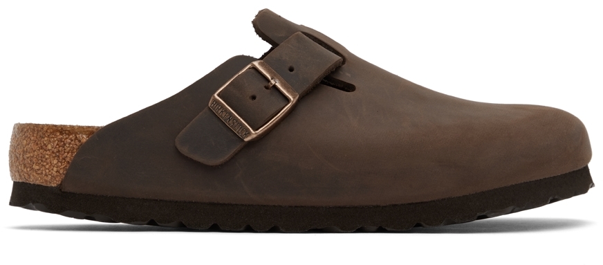 Birkenstock Brown Soft Footbed Boston Clogs - 159711