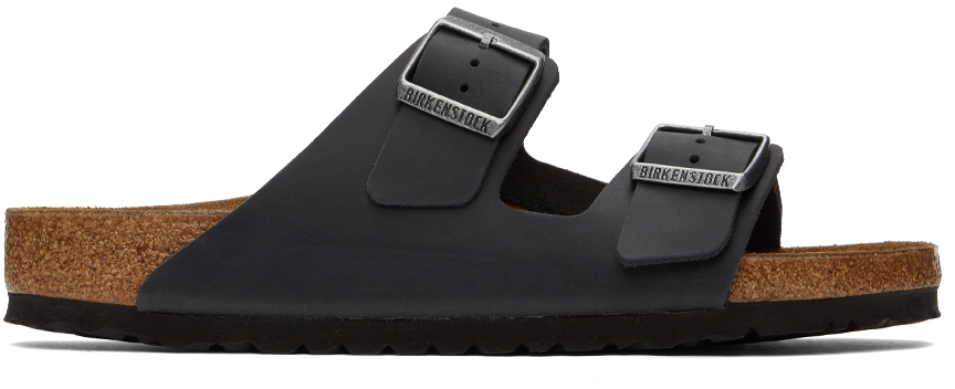 Birkenstock Black Oiled Leather Arizona Sandals