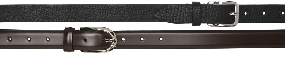 Black & Brown Leather Double Belt