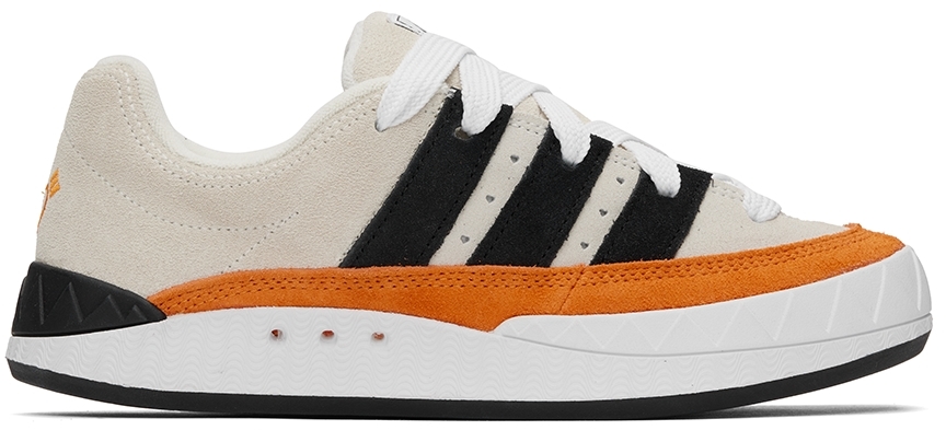Adidas X Human Made Beige & Orange Adimatic Sneakers In Off White/core Black