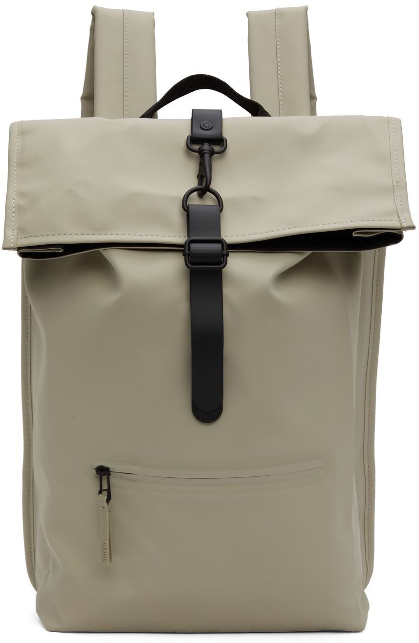 Rains Grey Rolltop Rucksack Backpack In 80 Cement | ModeSens