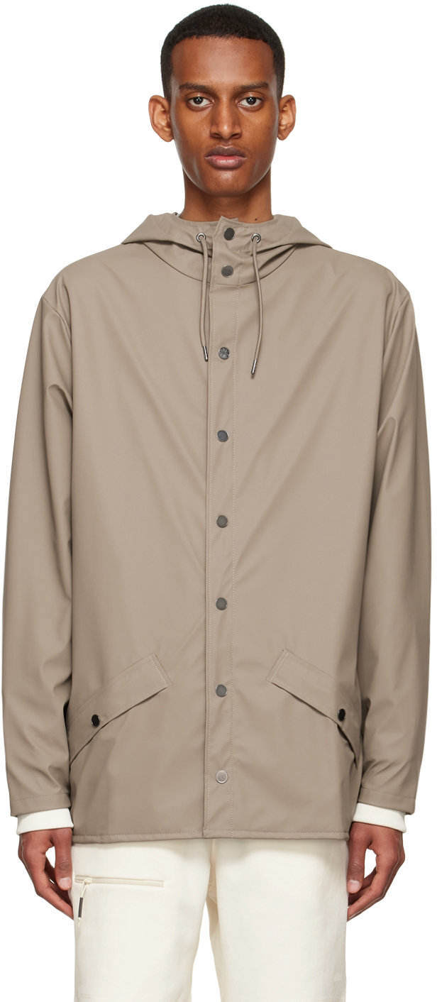 RAINS Taupe Polyester Jacket