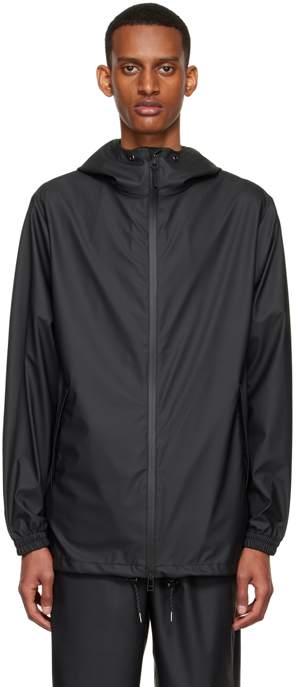 RAINS Black Polyester Jacket