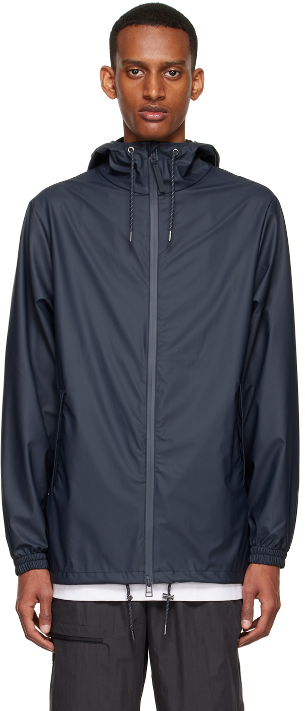RAINS: Navy Polyester Jacket | SSENSE