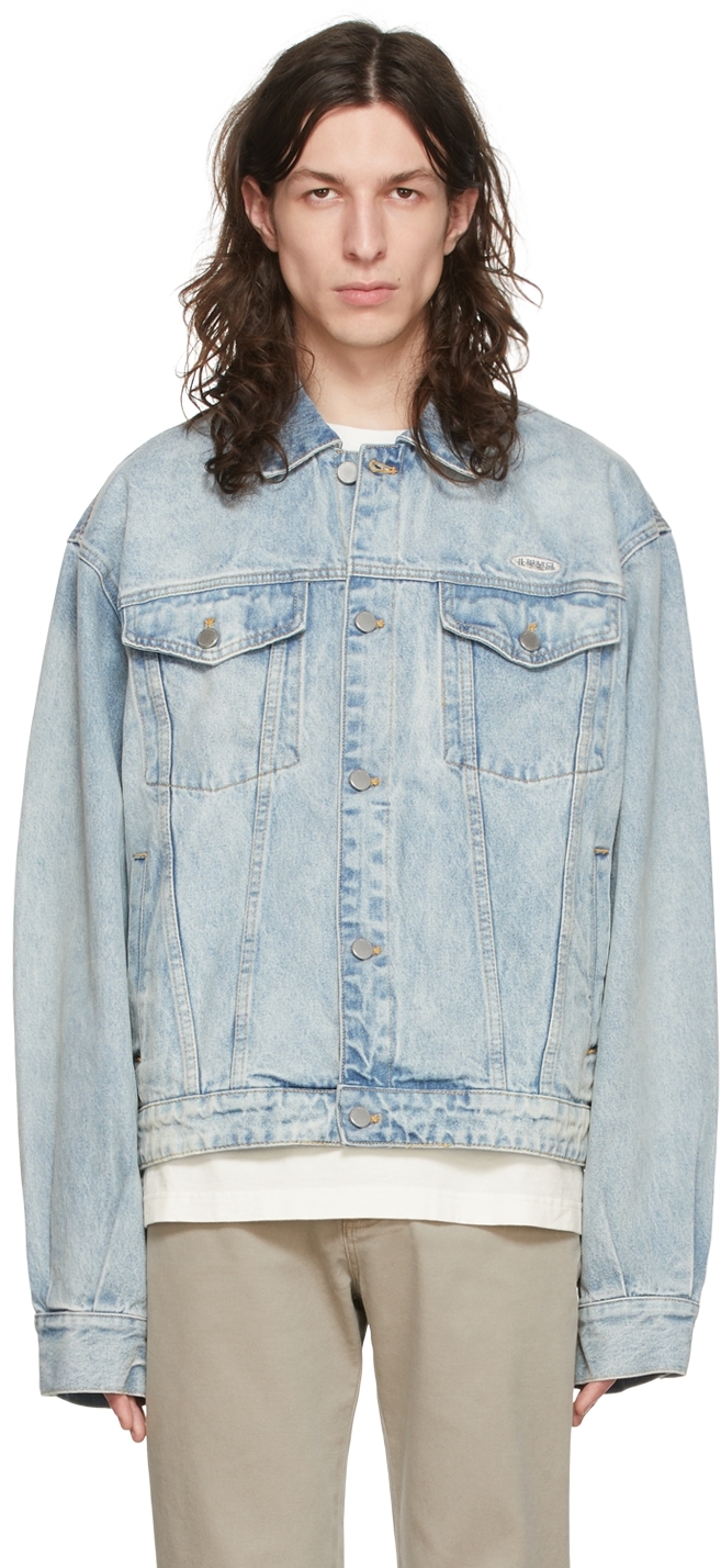 Blue J8 Denim Jacket by Chemist Creations on Sale