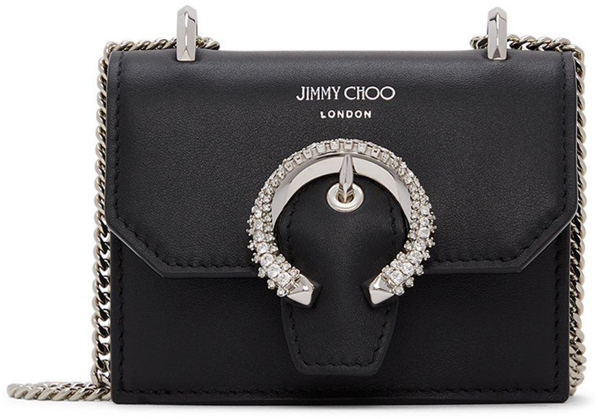 Jimmy Choo Black Micro Paris Shoulder Bag