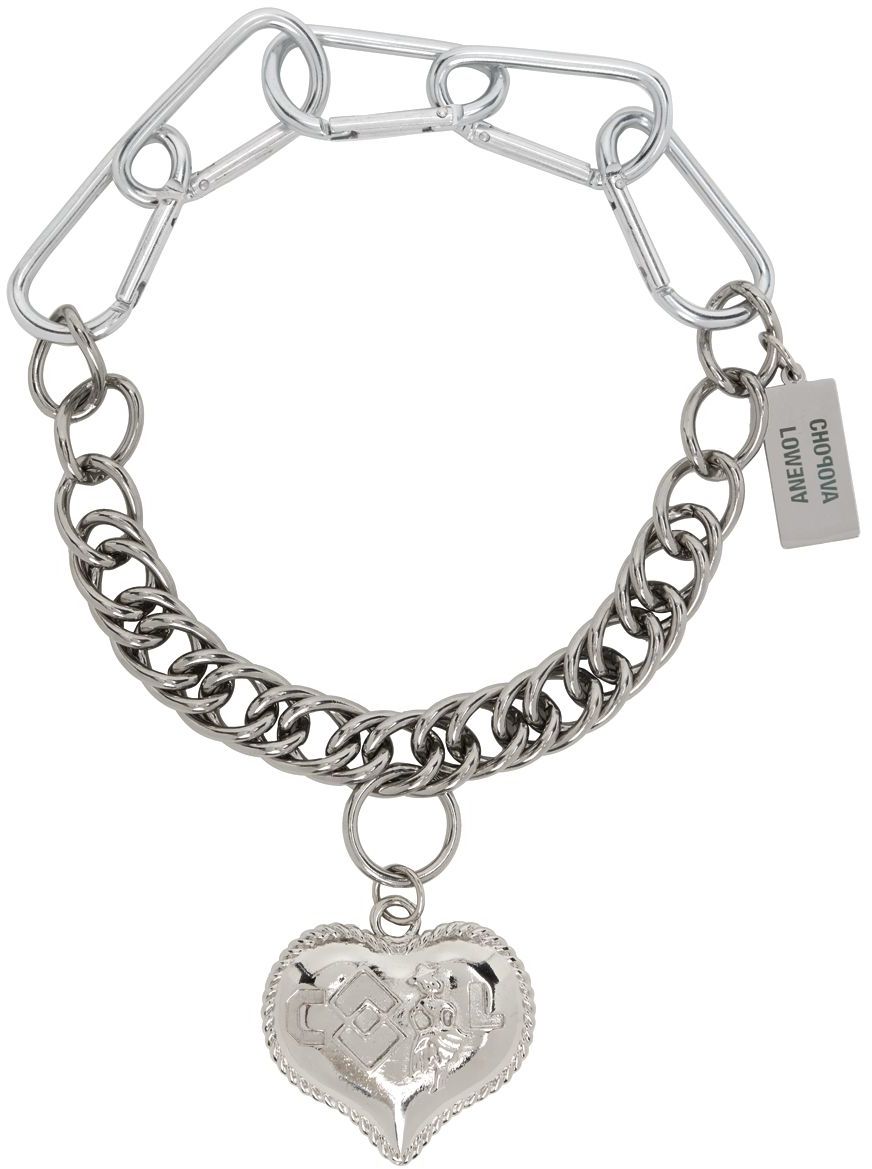Chopova Lowena: Silver Heart Necklace | SSENSE