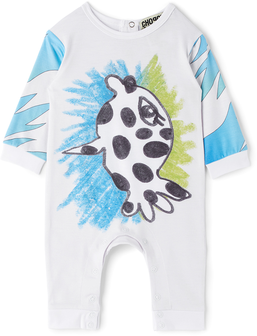 SSENSE Clothing Jumpsuits Baby White Fish Jumpsuit 