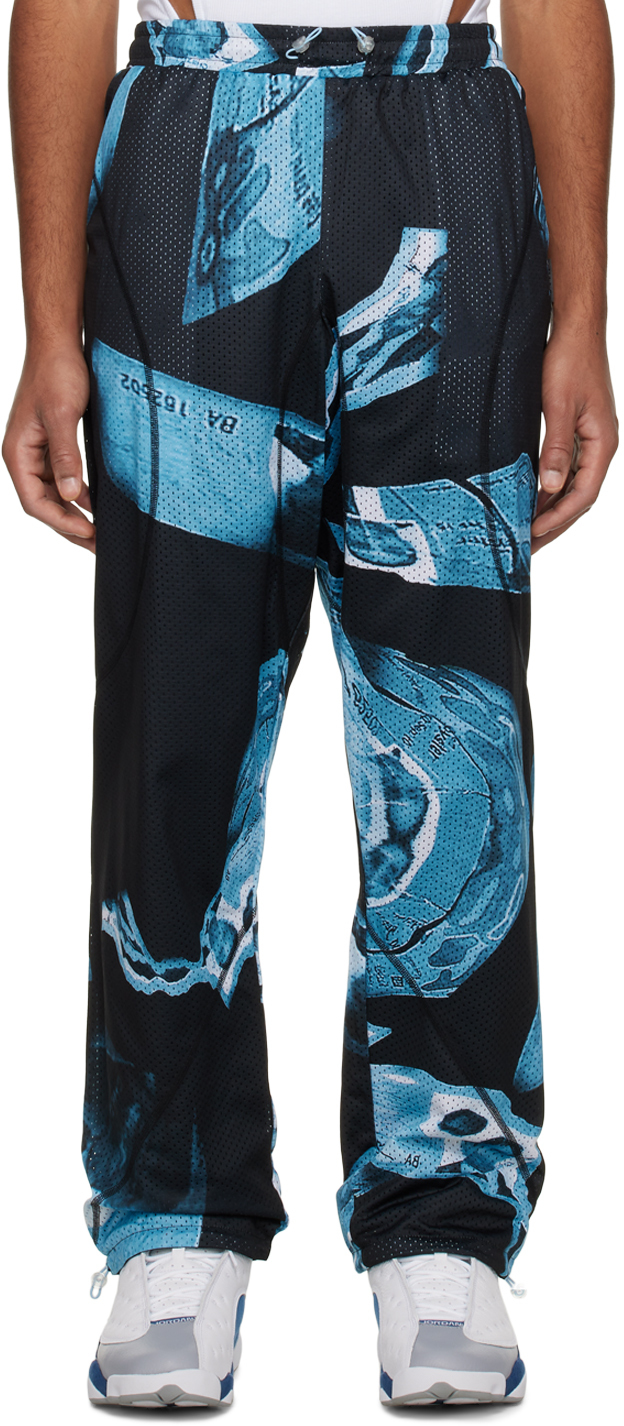 Black & Blue Printed Reversible Trousers