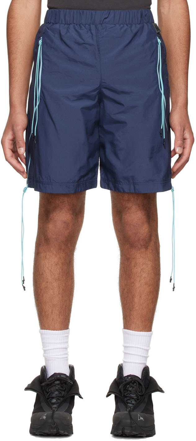 Navy Nylon Shorts