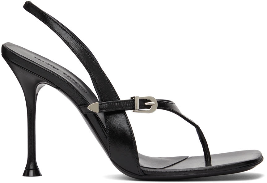 Magda Butrym Black Thong Heeled Sandals