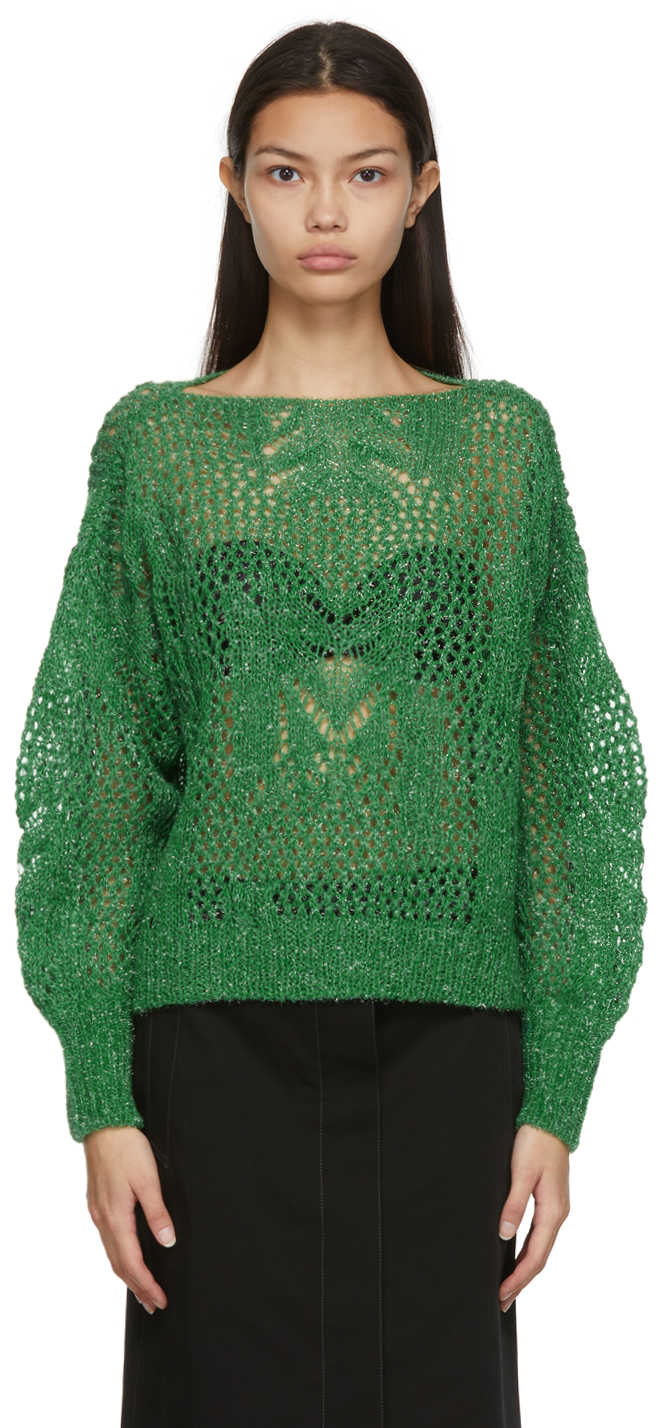 Mame Kurogouchi Green Botanical Sweater