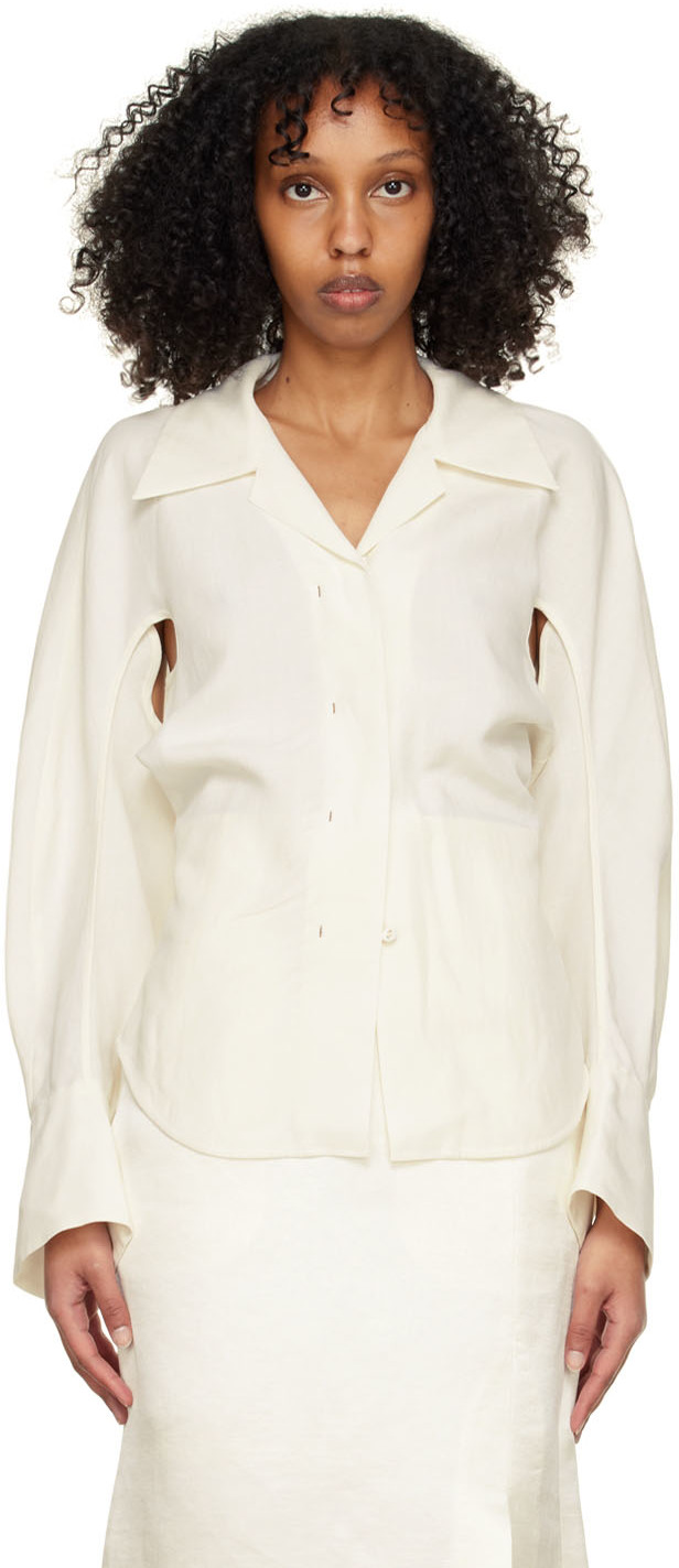 Mame Kurogouchi Off-White Viscose Shirt