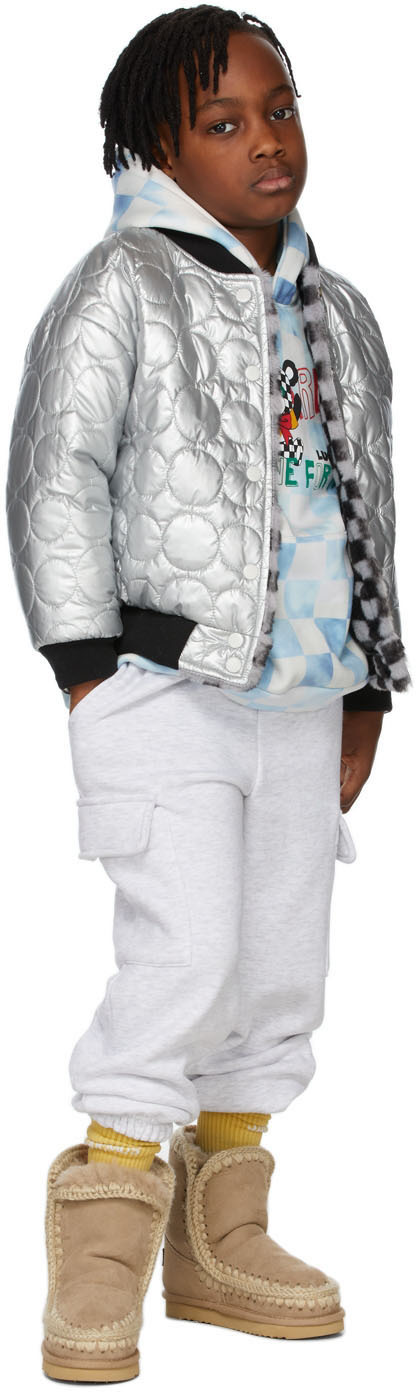 Luckytry Kids Reversible Grey & Black Shining End Jacket In Gray