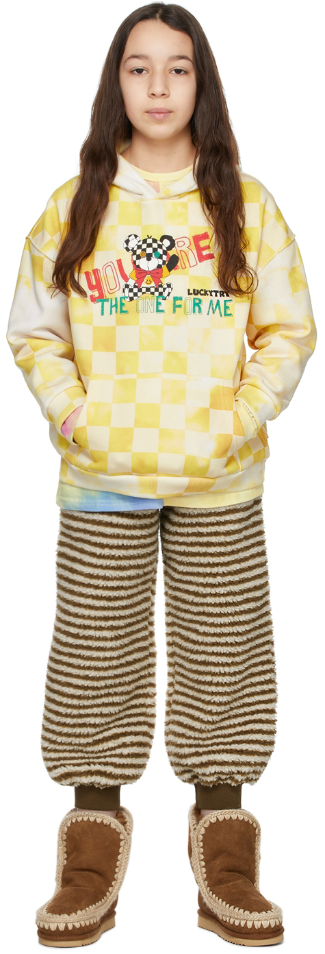 Luckytry Kids Brown Striped Dumbled Lounge Pants