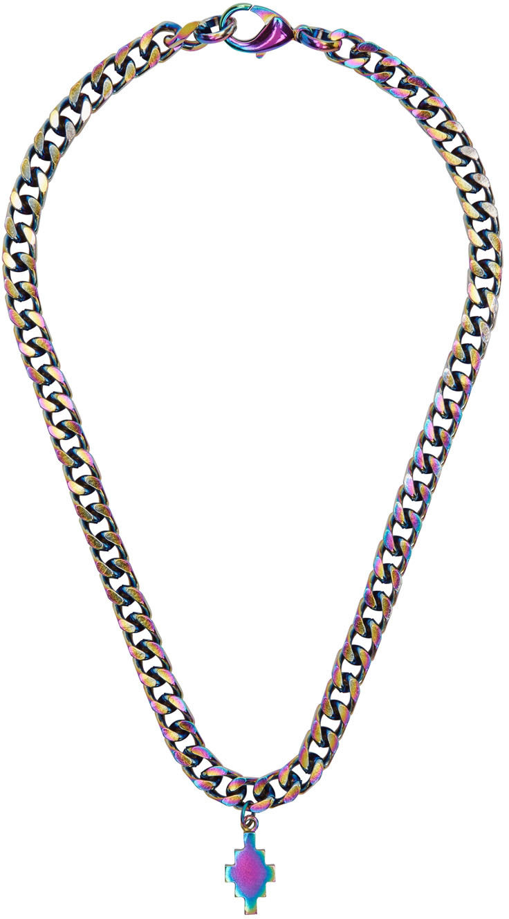 omfatte To grader Autonomi Marcelo Burlon County of Milan: Multicolor Iridescent Cross Necklace |  SSENSE