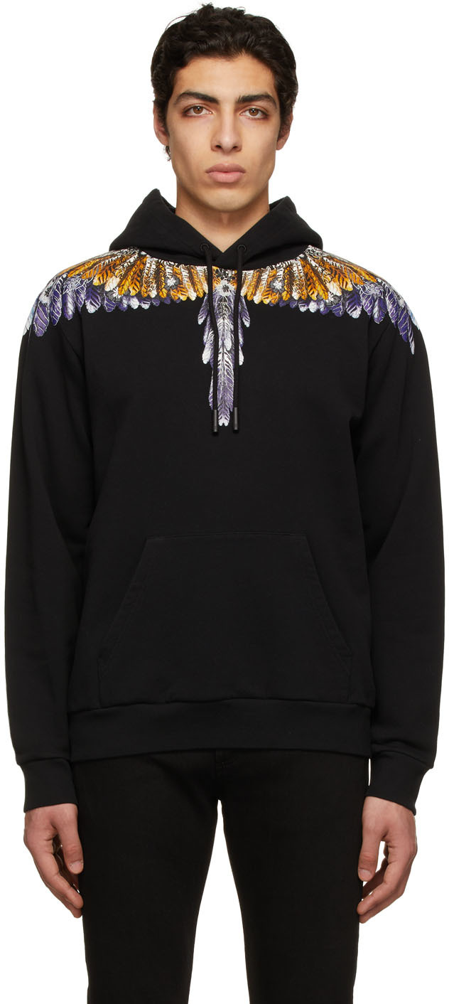 Marcelo Burlon County of Milan Black Wings Hoodie | Smart Closet