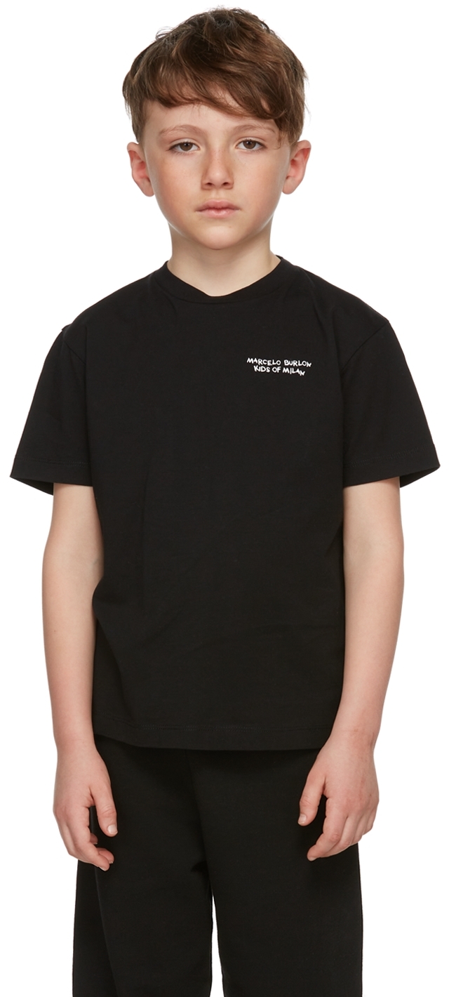 Marcelo Burlon County Of Milan Chest Logo-print T-shirt In Black White