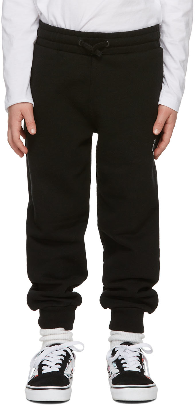 Marcelo Burlon County Of Milan Kids Black Tempera Cross Lounge Pants In Black White