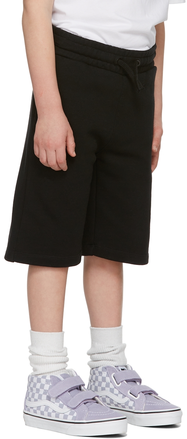 Marcelo Burlon County Of Milan Kids Black Tempera Cross Lounge Shorts In Black White