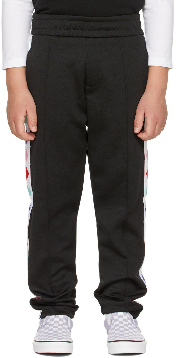 Marcelo Burlon County Of Milan Kids Black Cross Track Pants In Black White