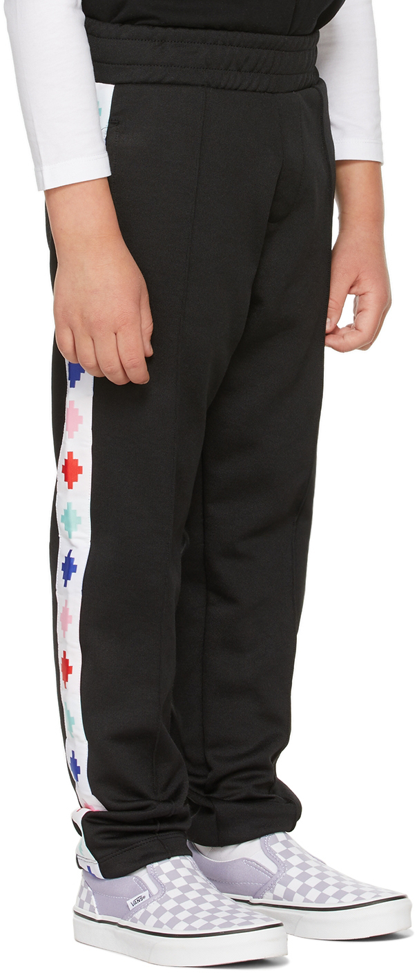 Marcelo Burlon County Of Milan Kids Black Cross Track Pants In Black White