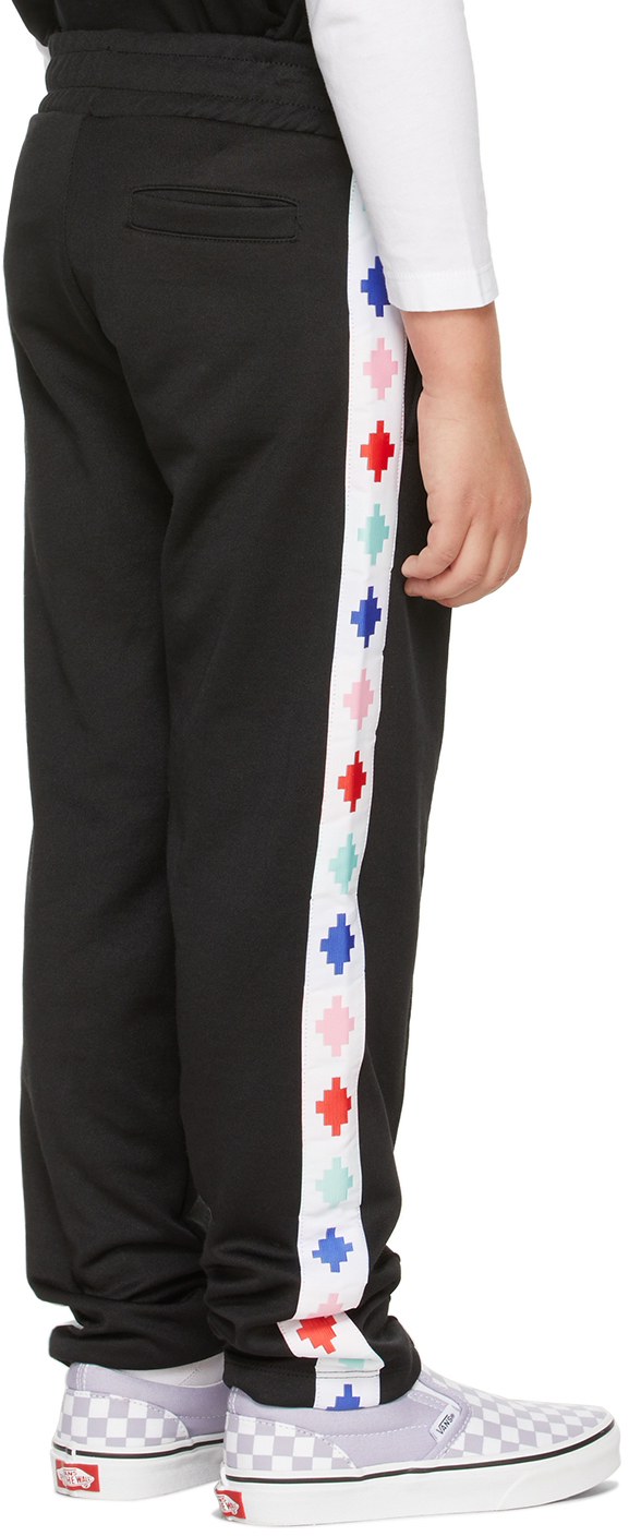 Marcelo Burlon County Of Milan Kids Black Cross Track Pants In Black White