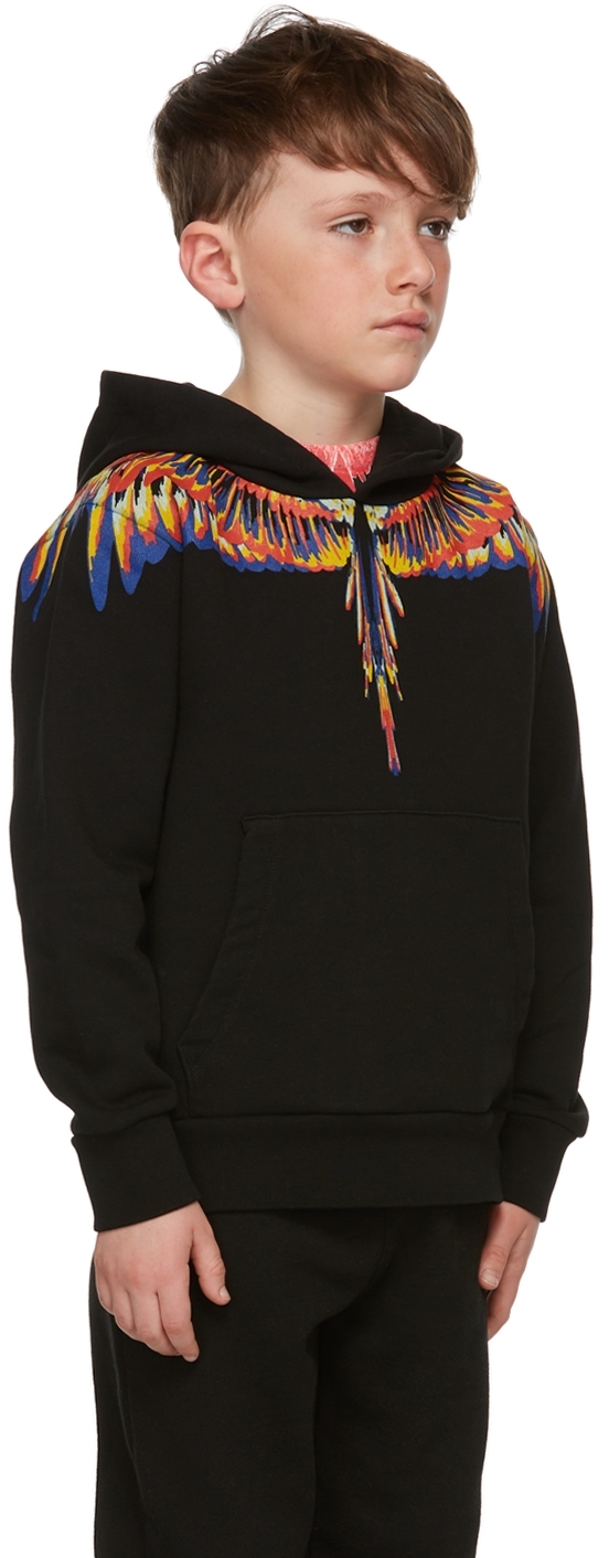 Marcelo Burlon County Of Milan Wings-print Zip-fastening Hoodie In Black Multicolor